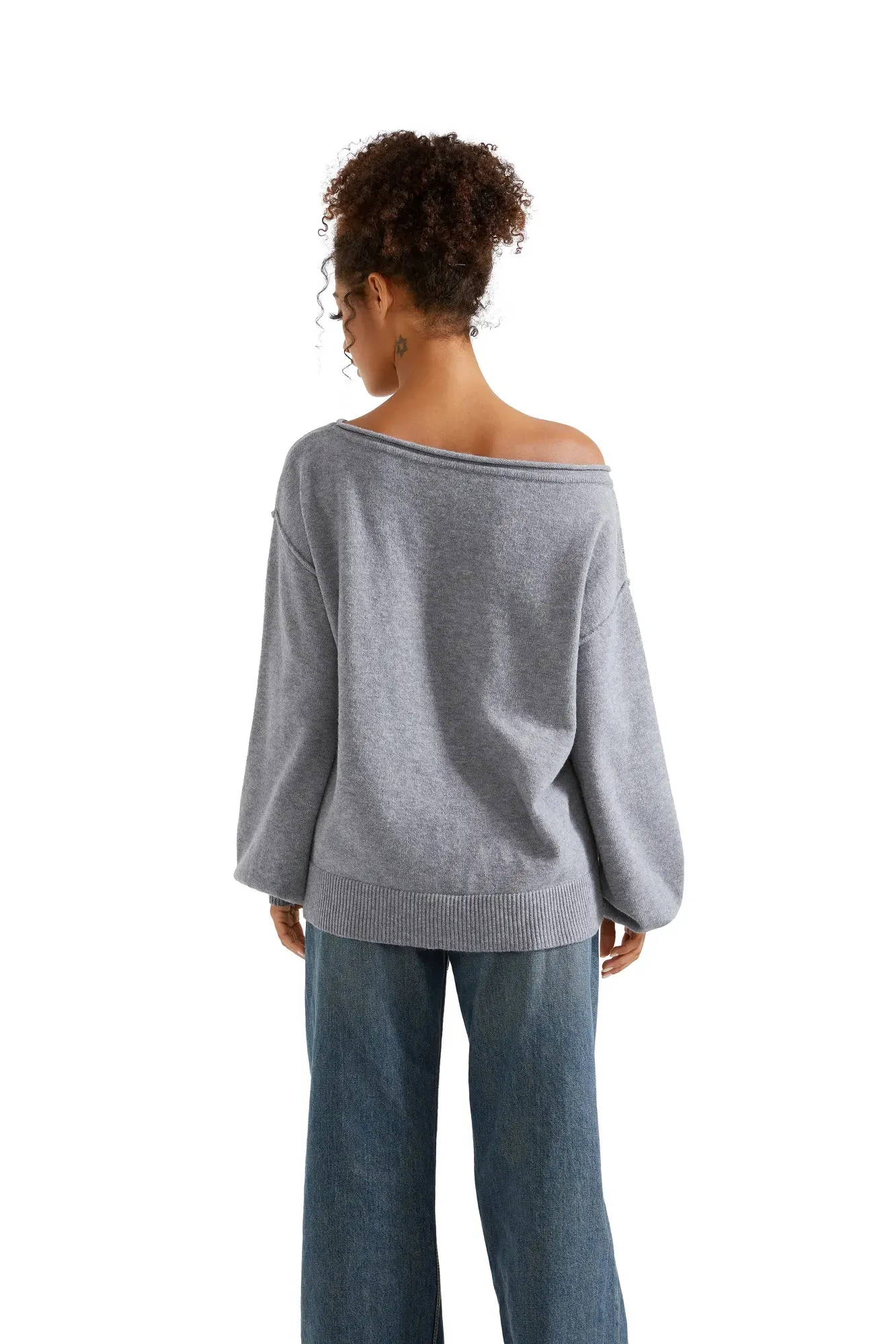 Knit Off Shoulder Sweater Shirts