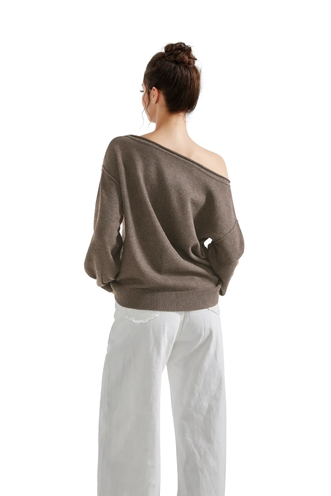 Knit Off Shoulder Sweater Shirts