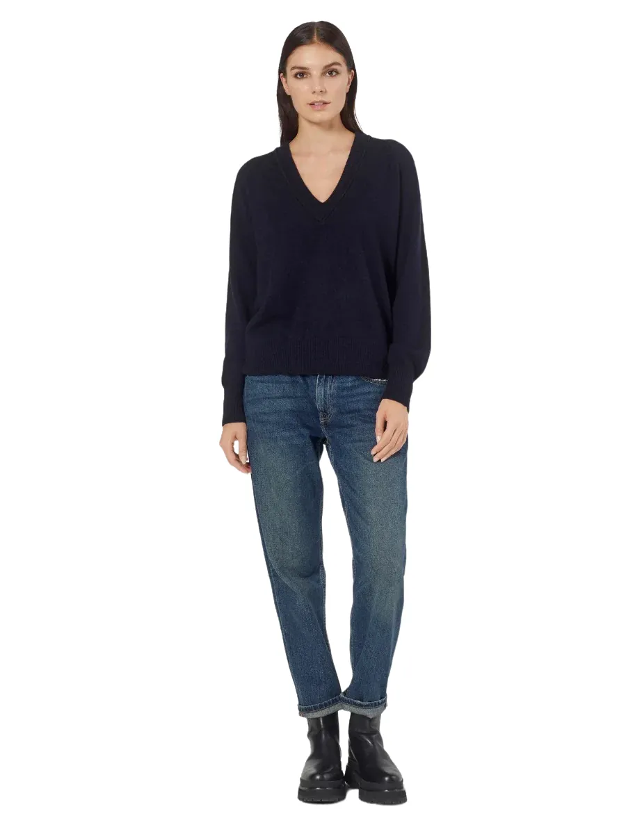 Madalene V-Neck Cashmere Sweater - Eclipse