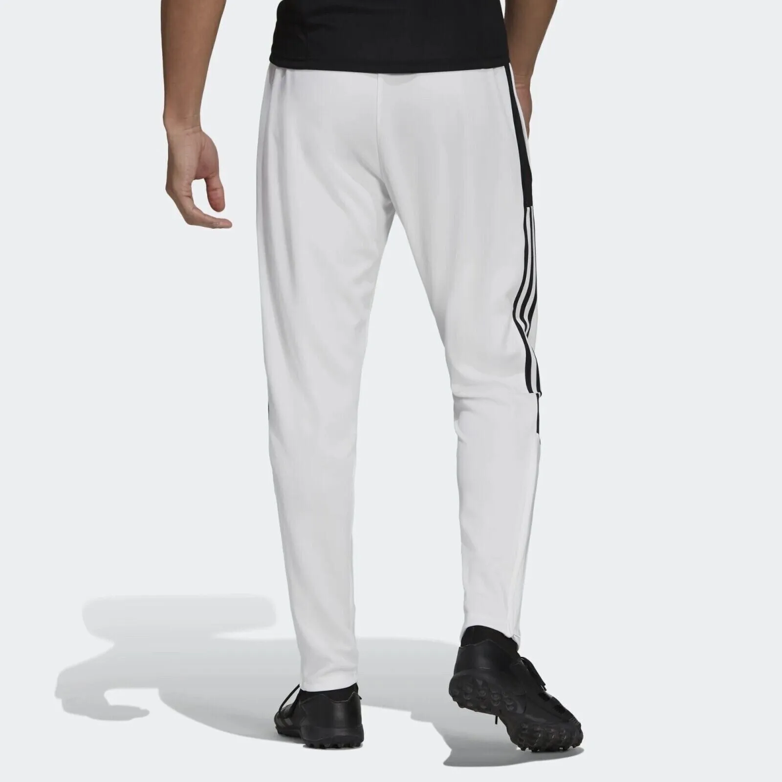 Men's Adidas Tiro Track Pants- WHITE/BLACK STRIPES