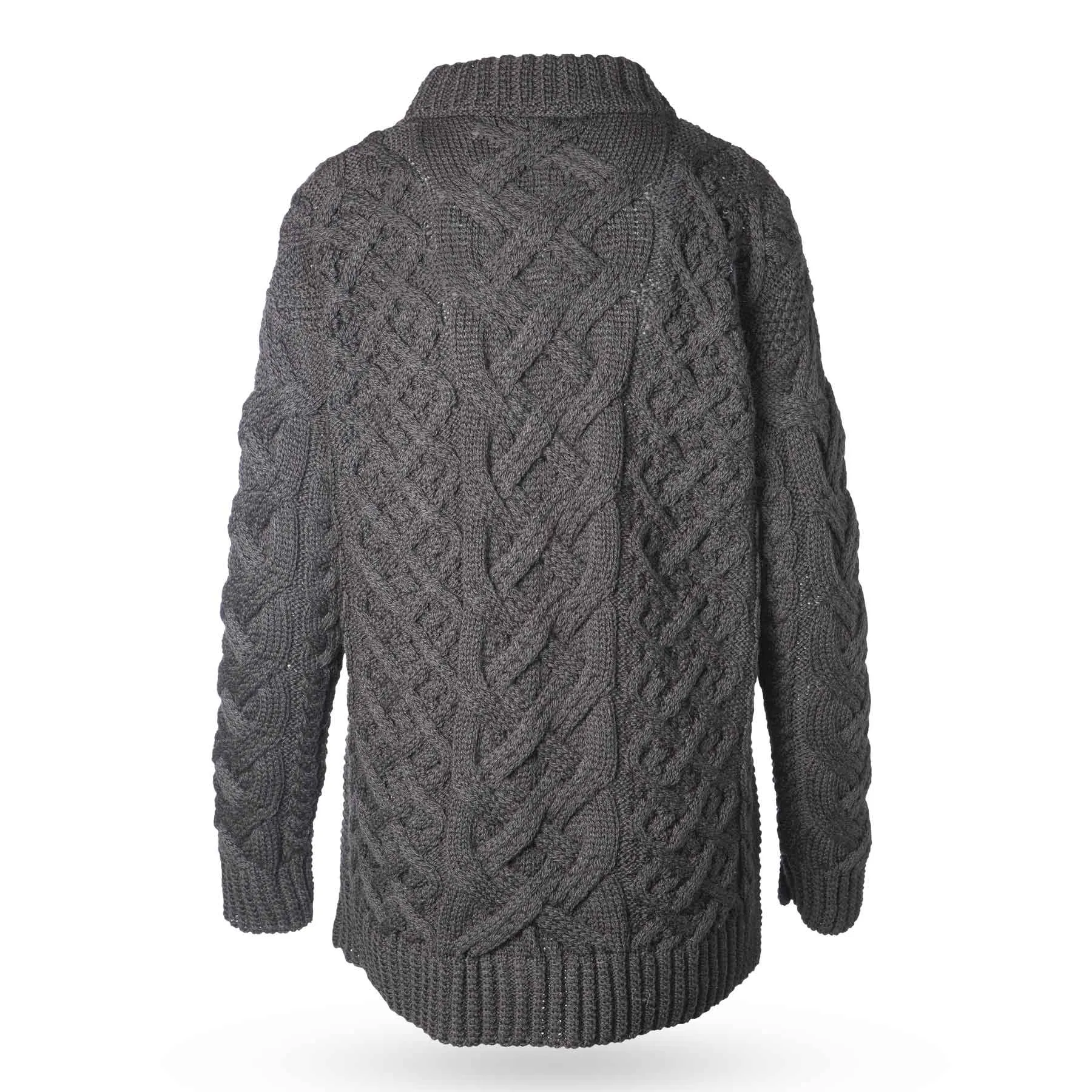 Oversized Aran Knit Sweater- Black