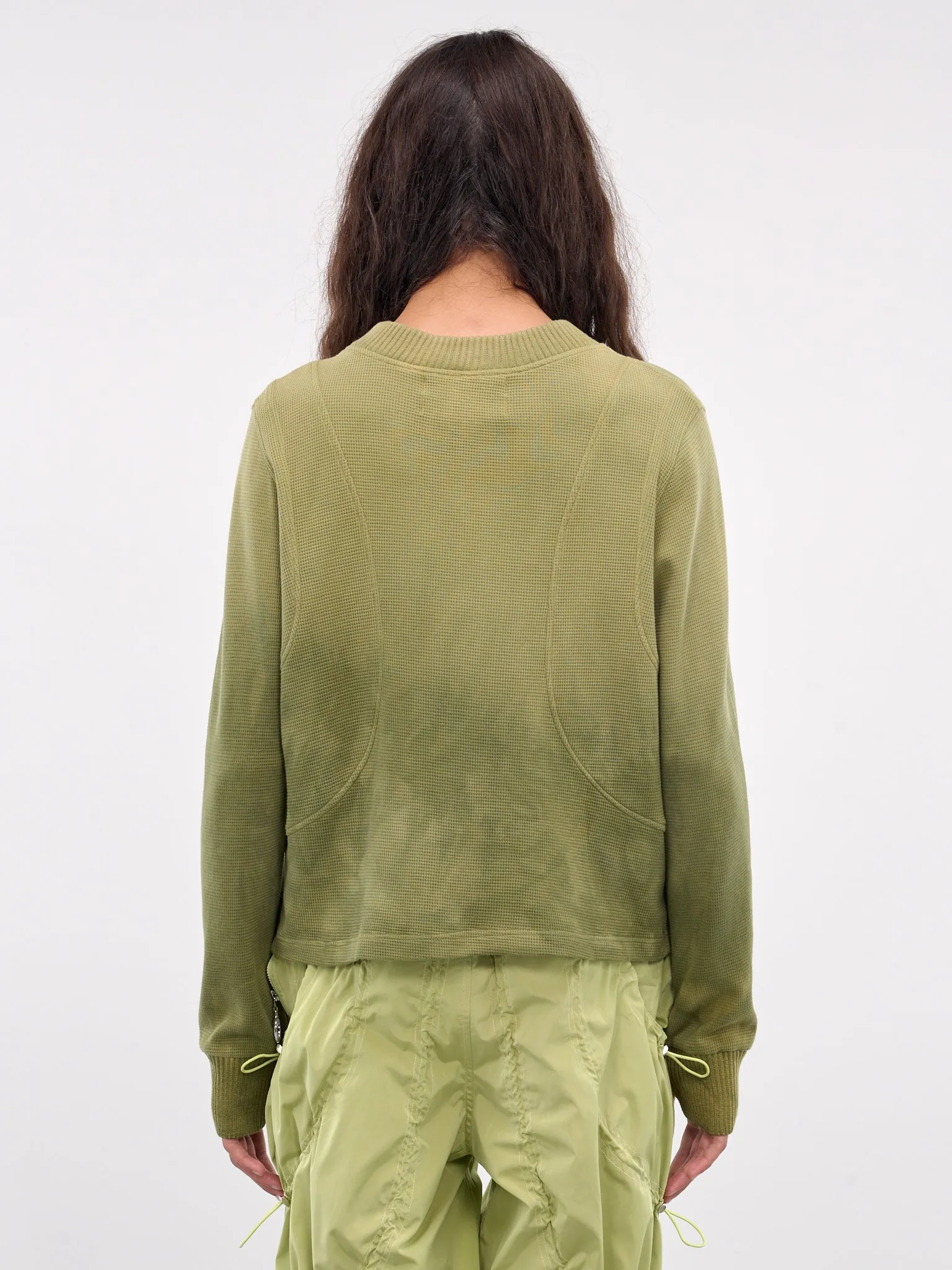 Paneled Waffle Jersey Long Sleeves (WAFLLS-DIPPED-GREEN)