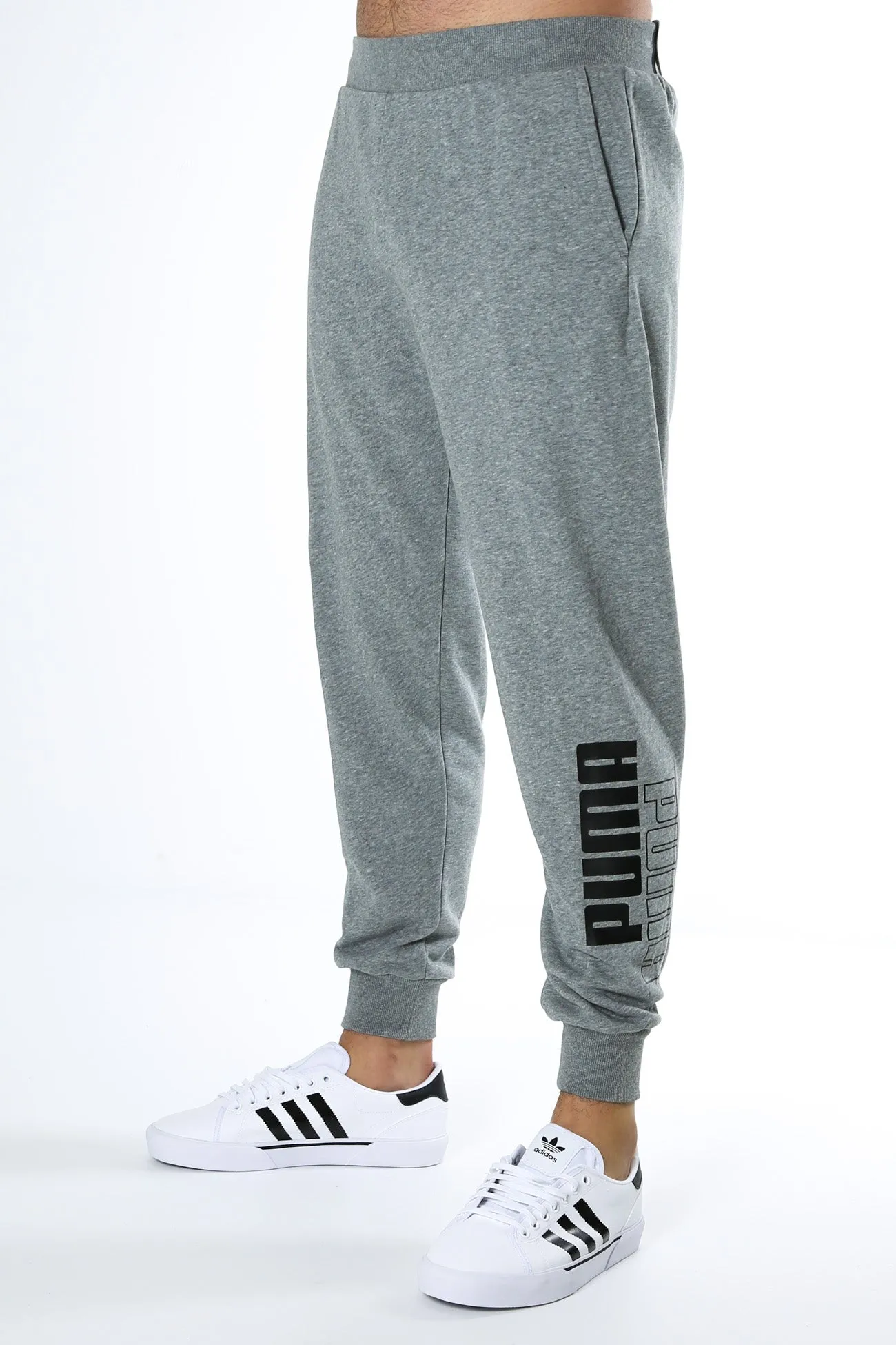 Puma Power Logo Sweat Pants Medium Gray Heather