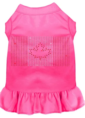 Rhinestone Canadian Flag Dress Bright Pink Sm (10)