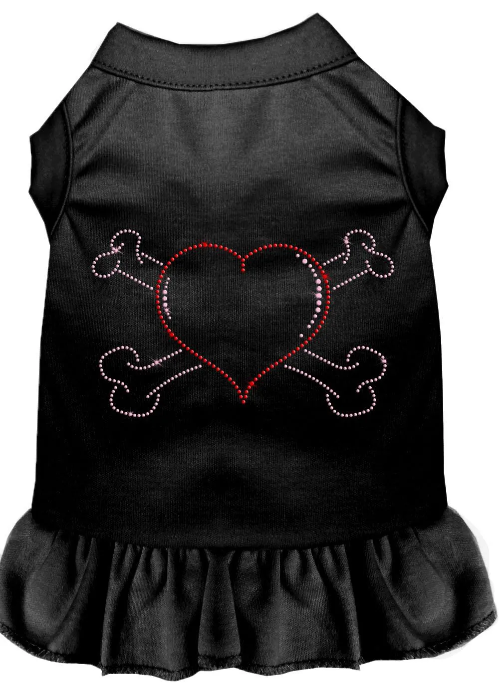 Rhinestone Heart And Crossbones Dress Black Xs (8)