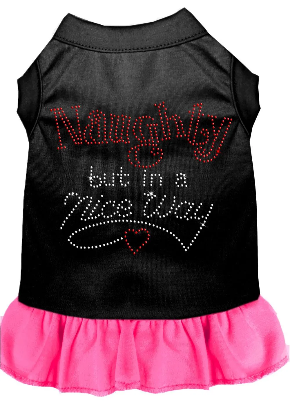 Rhinestone Naughty But In A Nice Way Dress Black With Bright Pink Lg (14)