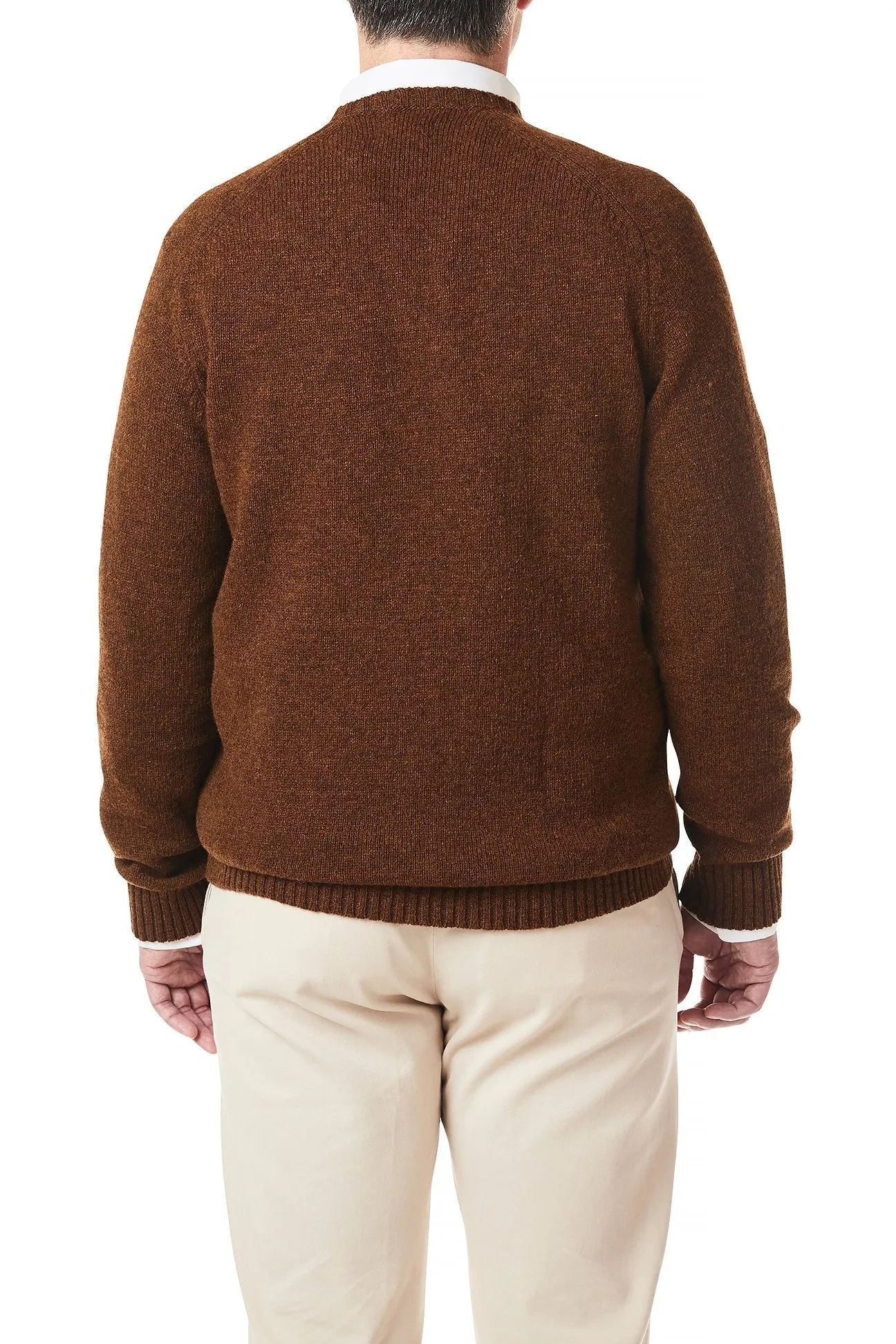 Shetland Crew Neck Sweater Tobacco Mix