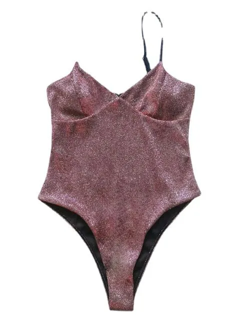 Shiny Sexy Ladies' High Cut Push Up Swimwear One Piece