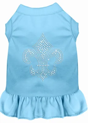 Silver Fleur De Lis Rhinestone Dress Baby Blue Med (12)