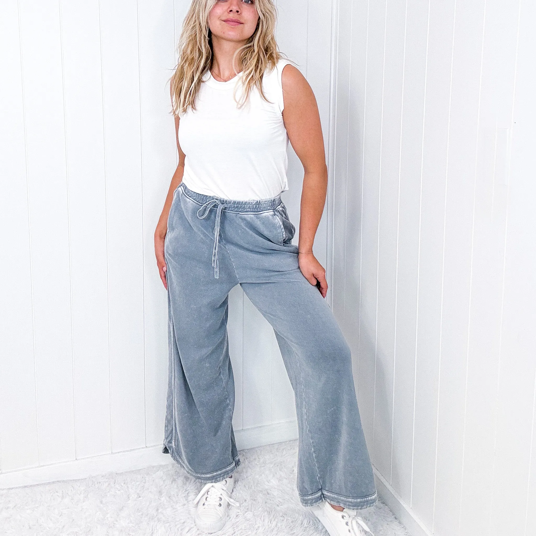 So Comfy Pull on Wide Leg Pull on Palazzo Pants in 4 Colors