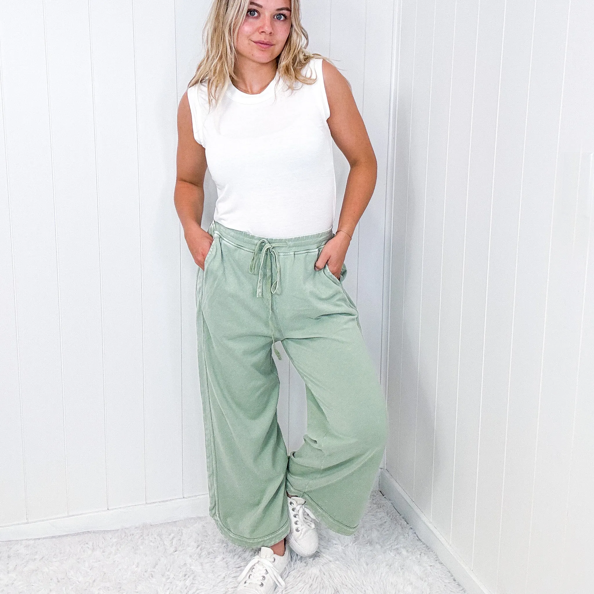 So Comfy Pull on Wide Leg Pull on Palazzo Pants in 4 Colors