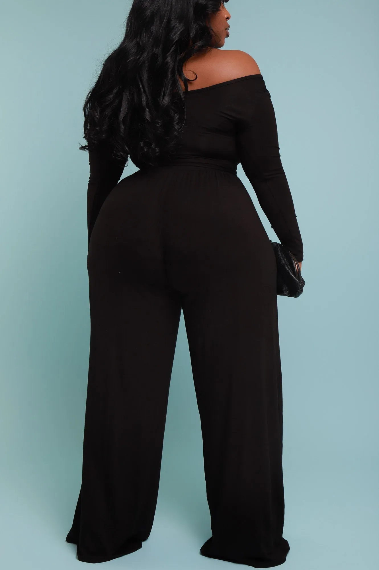 Soft Serve Wide Legged Pants Set - Black