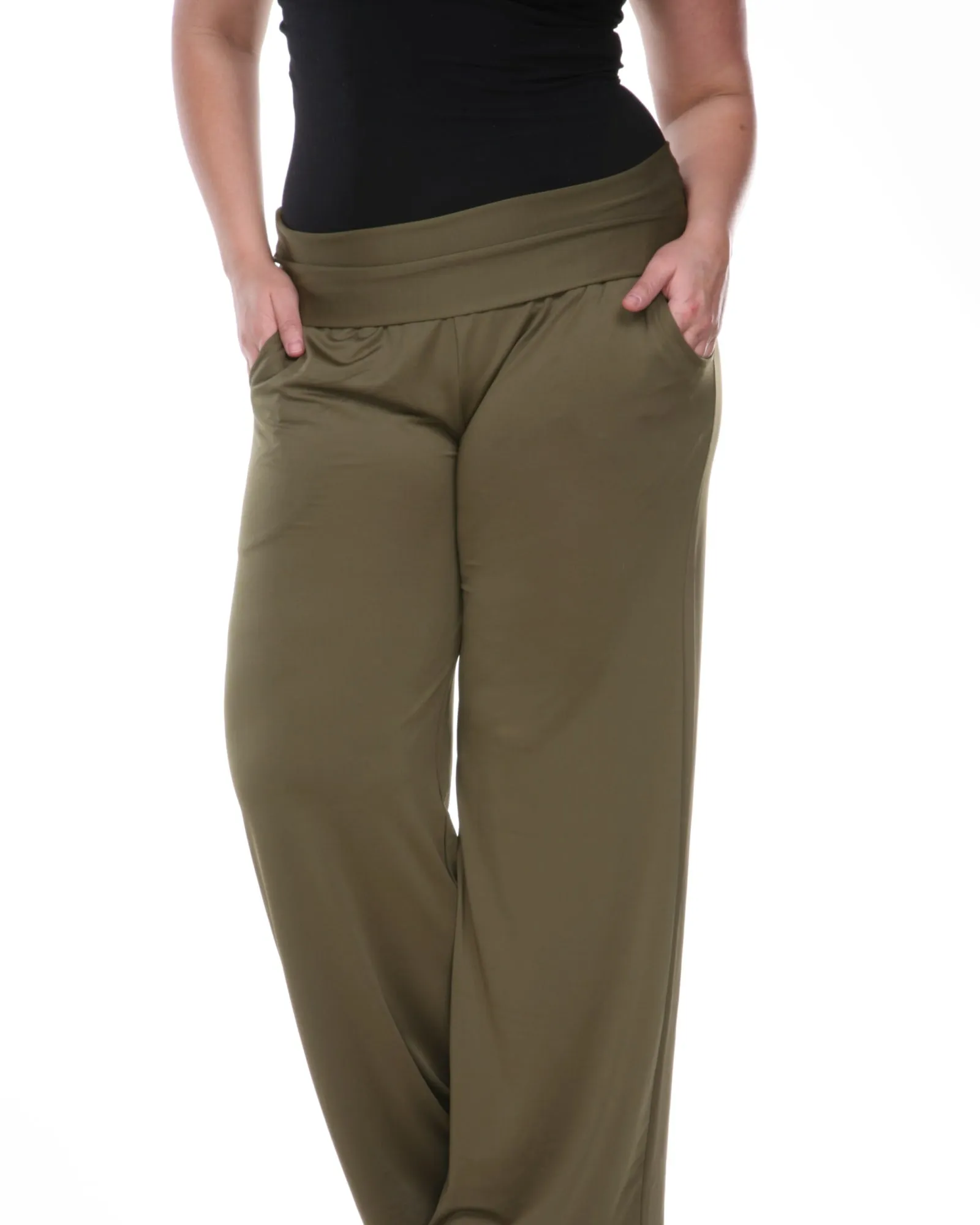 Solid Palazzo Pants | Olive