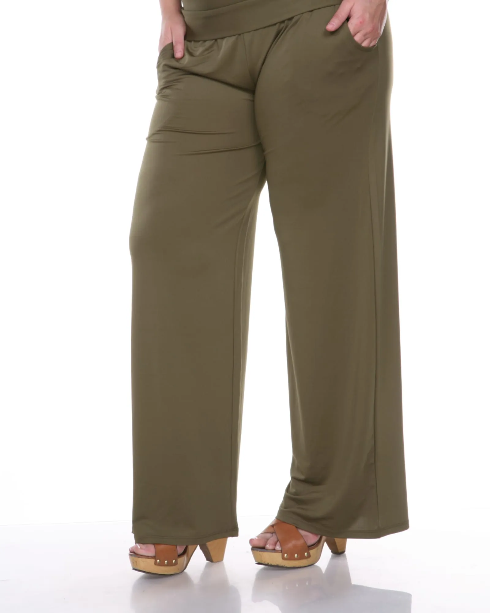 Solid Palazzo Pants | Olive