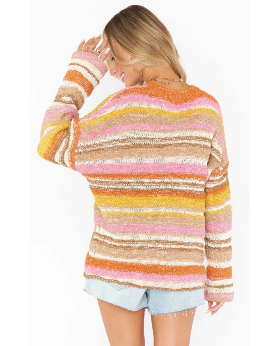 Sue Cuffed Striped Oversized Sweater