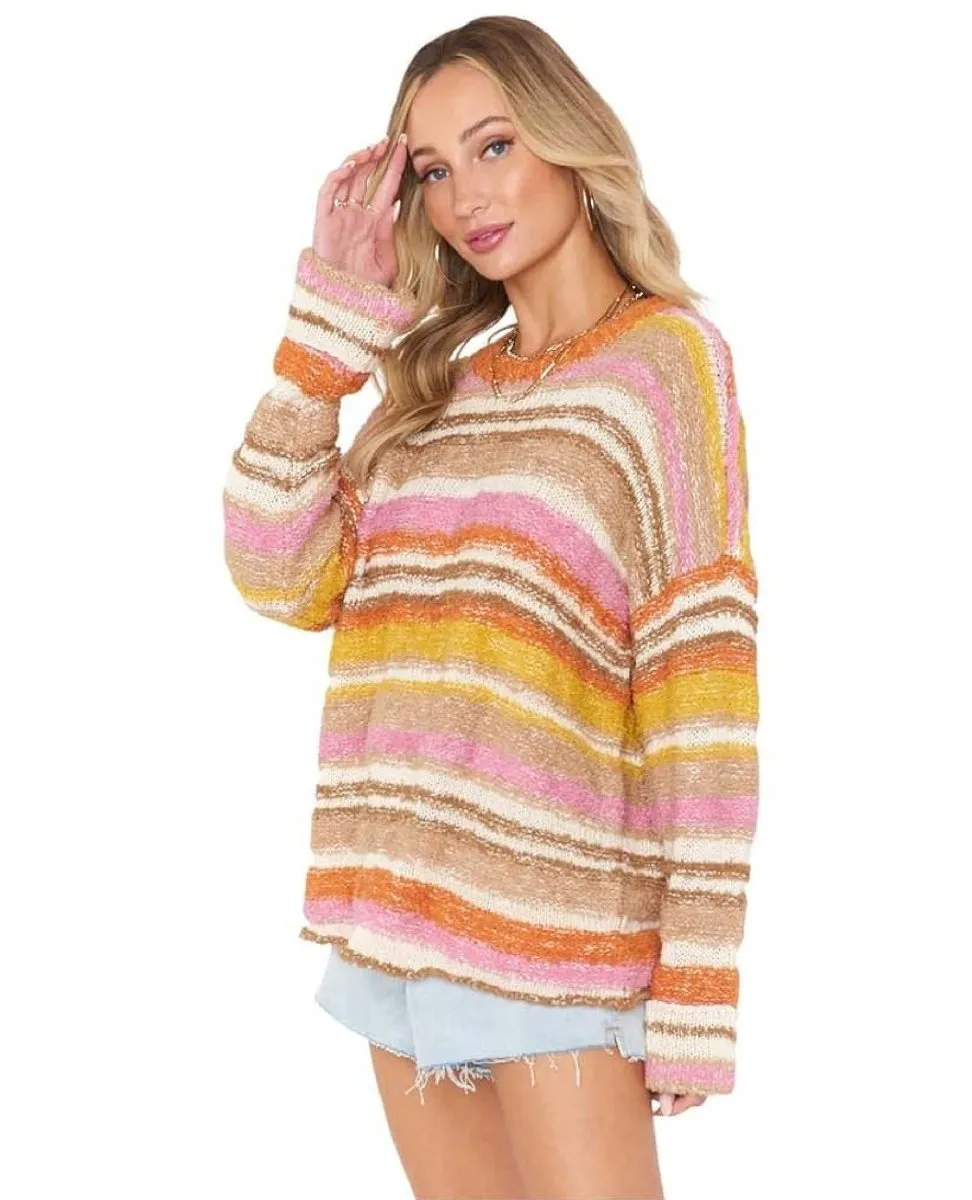 Sue Cuffed Striped Oversized Sweater