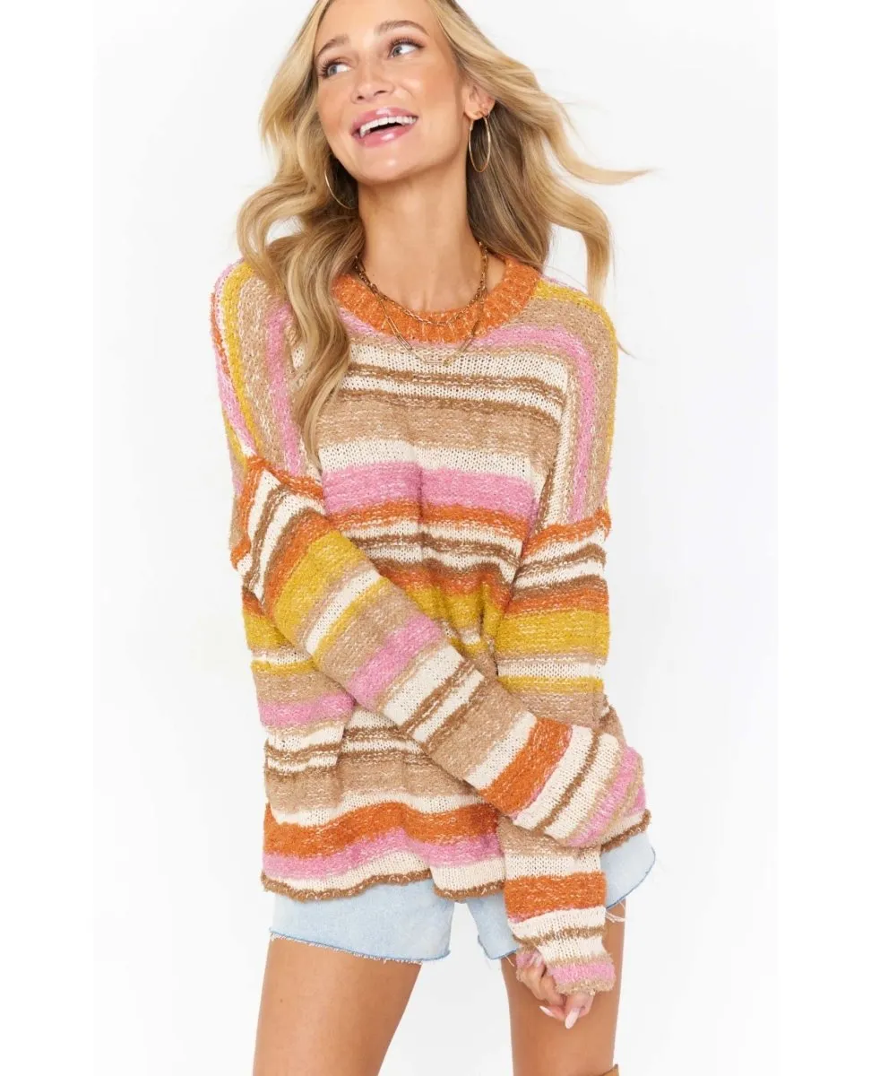 Sue Cuffed Striped Oversized Sweater