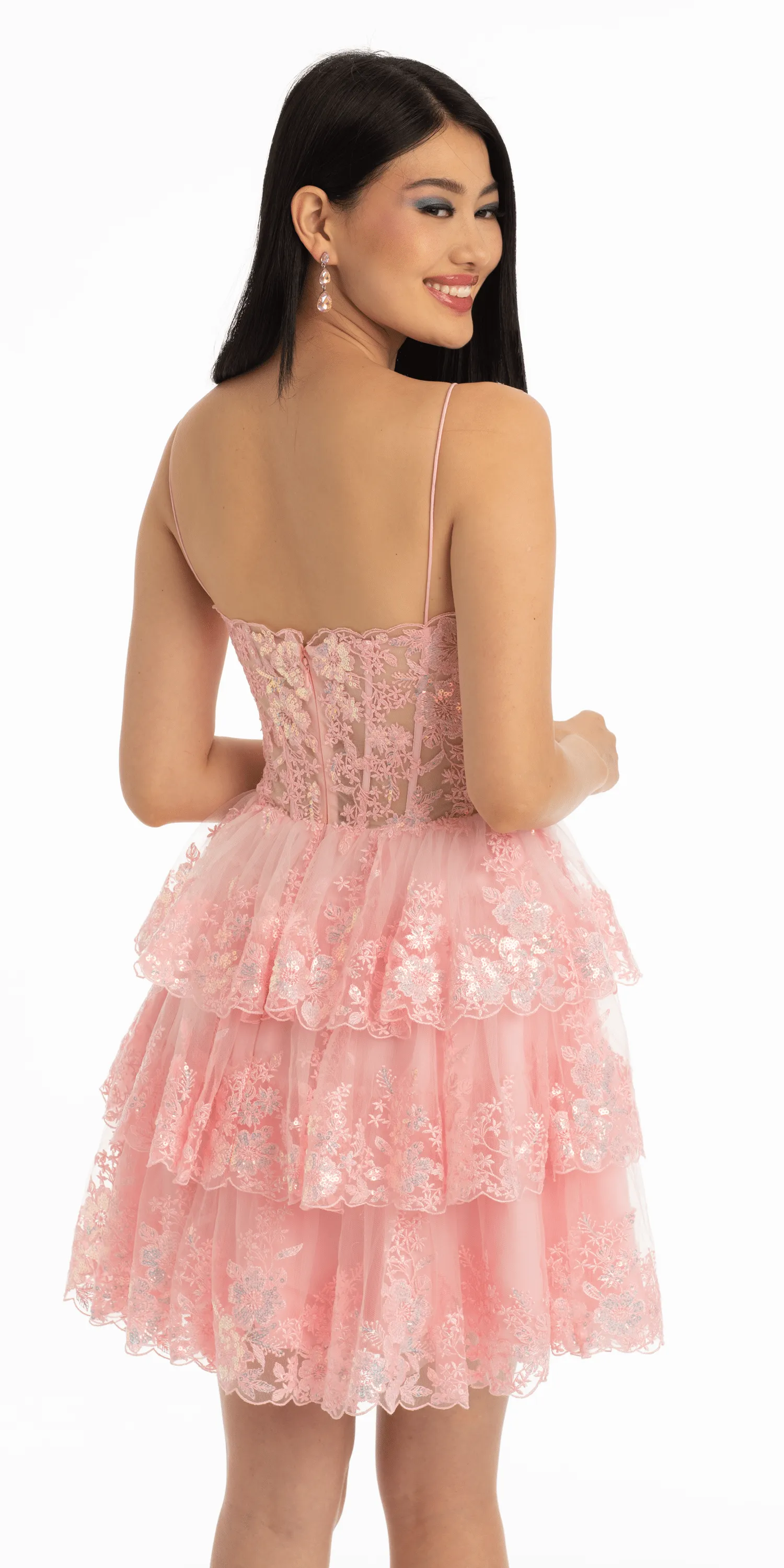 Sweetheart Embroidered Corset Fit and Flare Dress