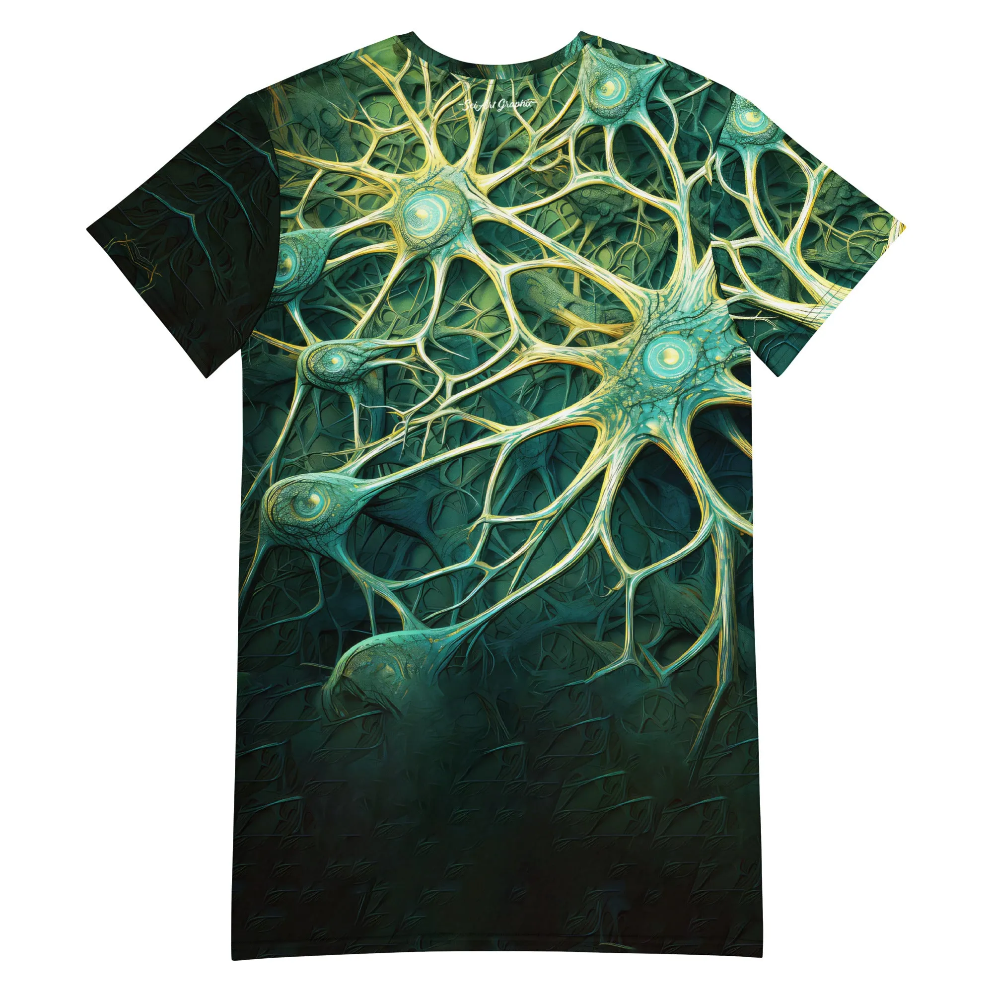 T-Shirt Dress Astrocytes in Green