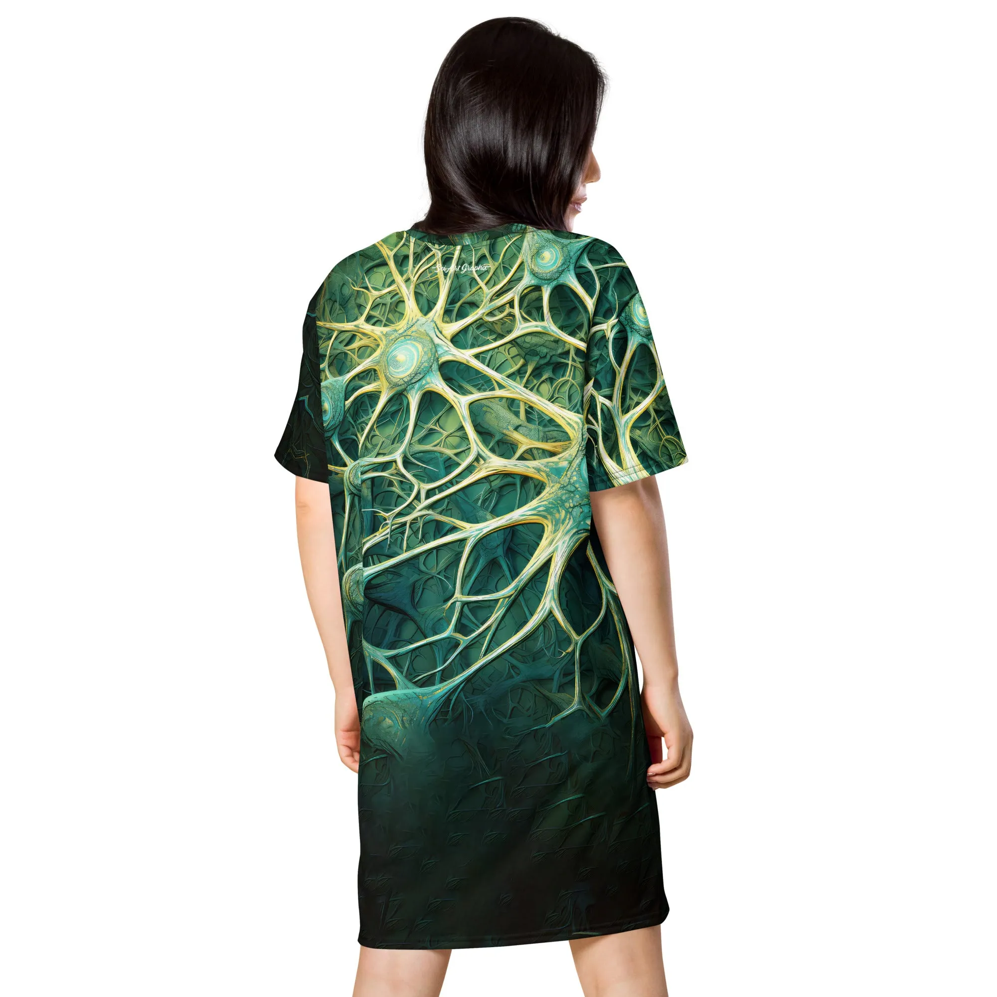 T-Shirt Dress Astrocytes in Green