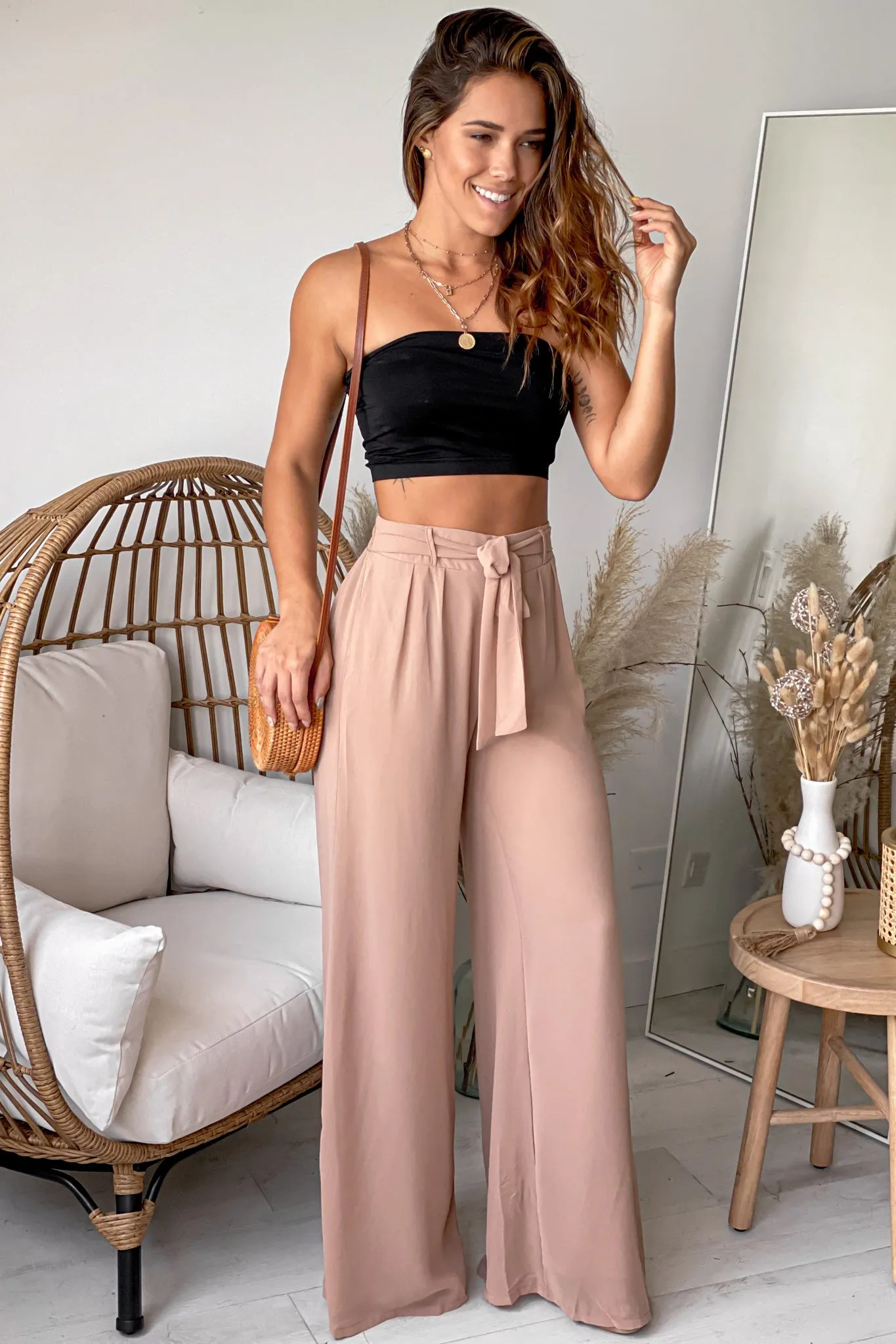 Taupe Palazzo Pants