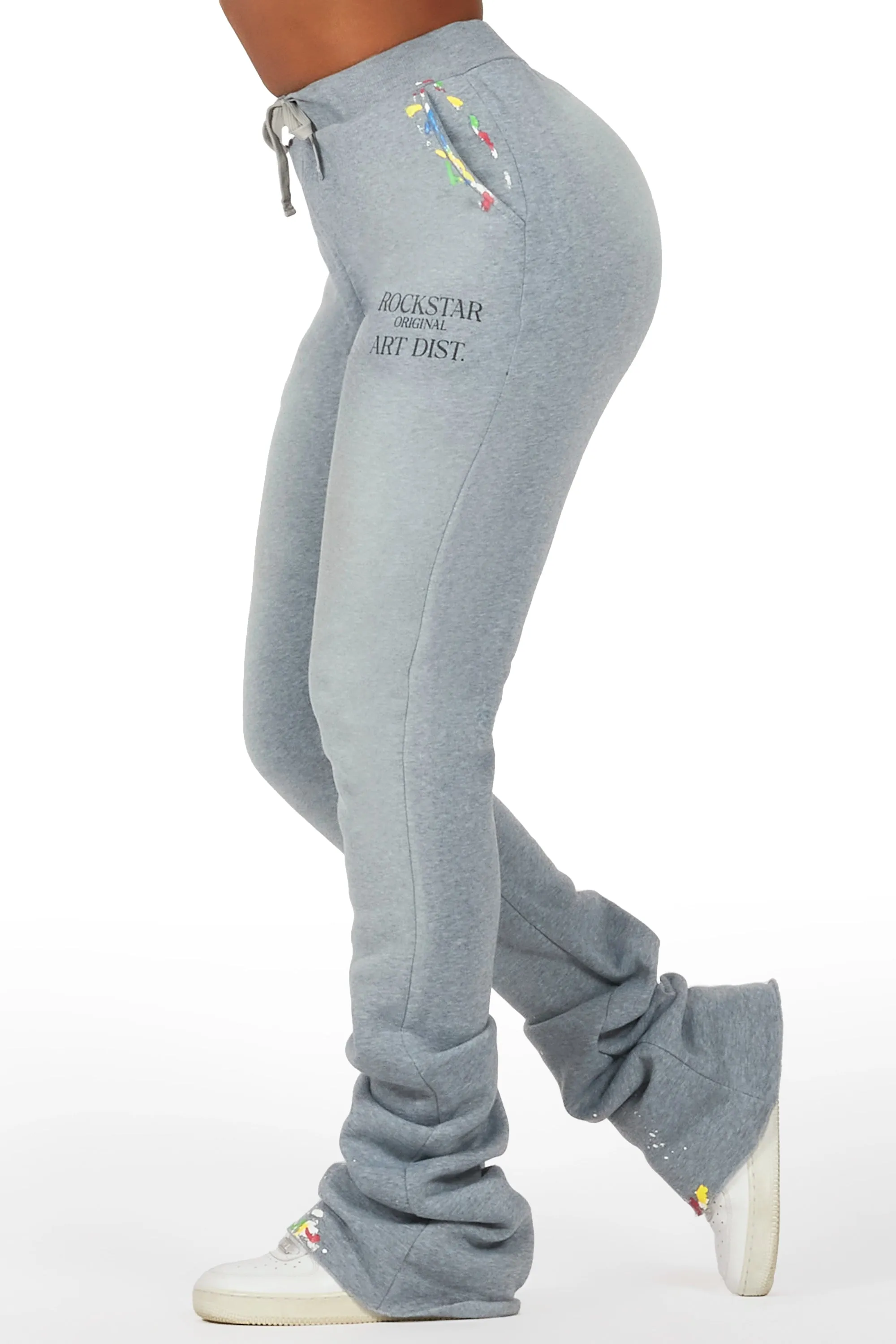 Teora Heather Grey Super Stacked Track Pant