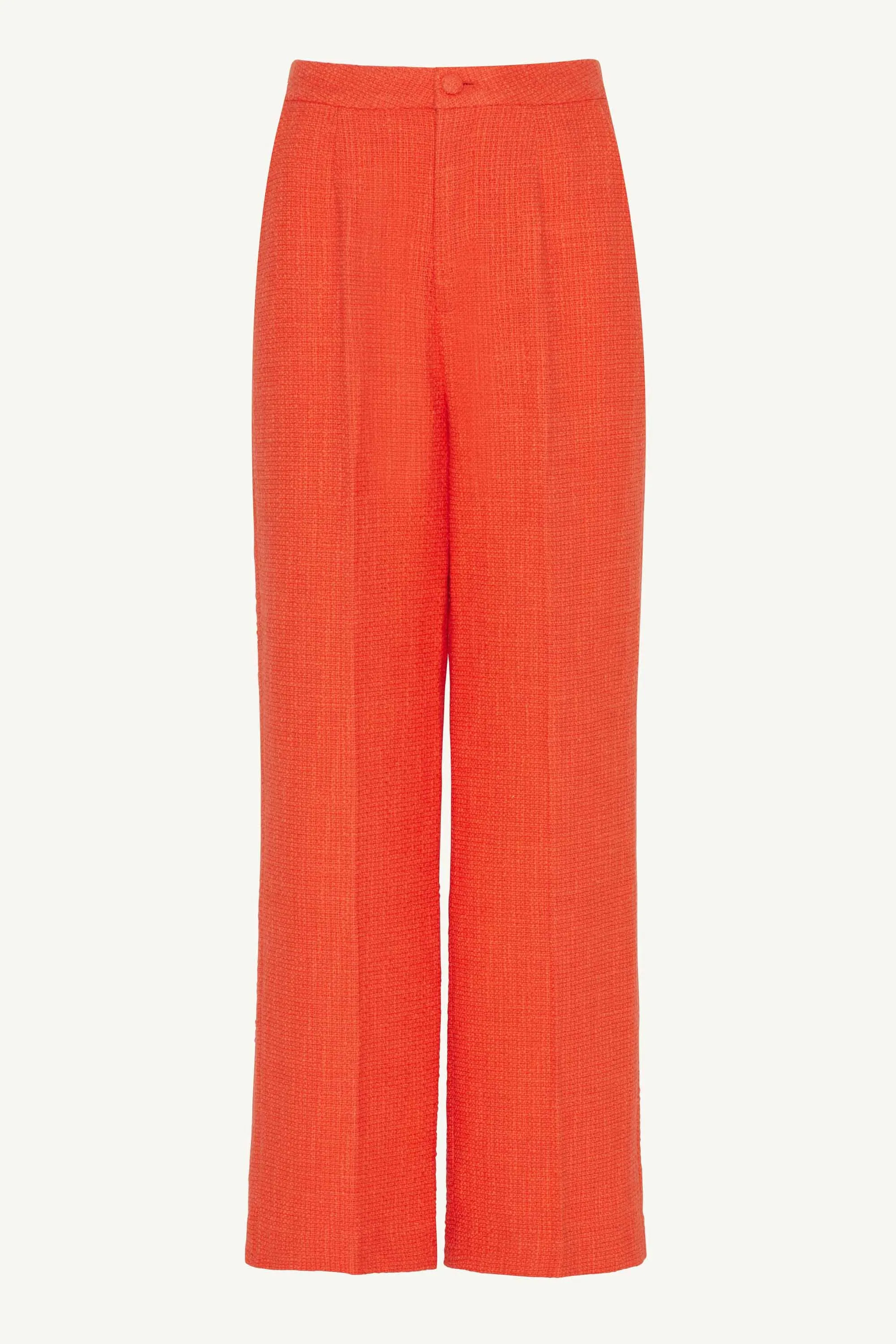 Theya Tweed Wide Leg Pants - Papaya