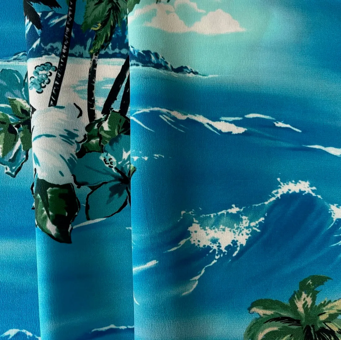 Tropical Bali Ha'i Silk Crepe de Chine (Made in Italy)