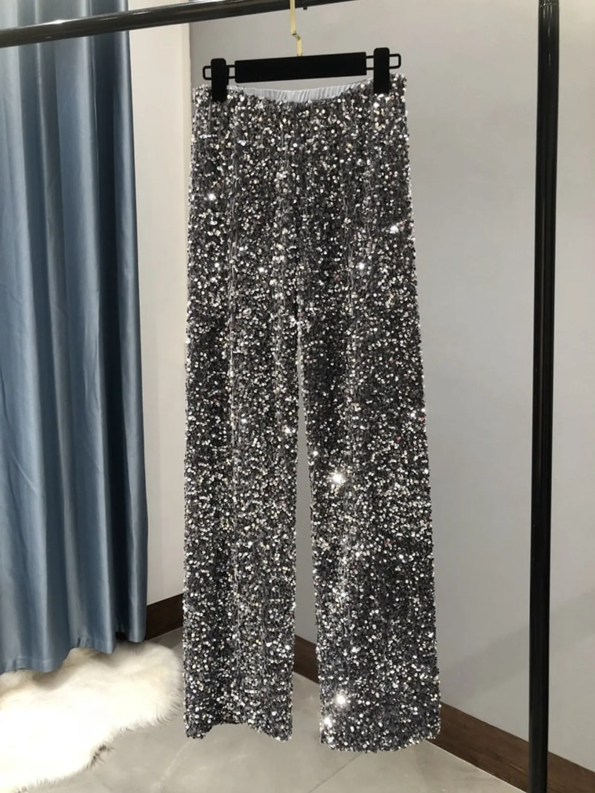 Wide Leg Sequin Pants