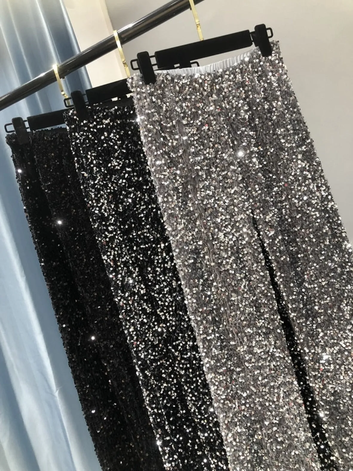 Wide Leg Sequin Pants