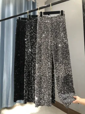 Wide Leg Sequin Pants