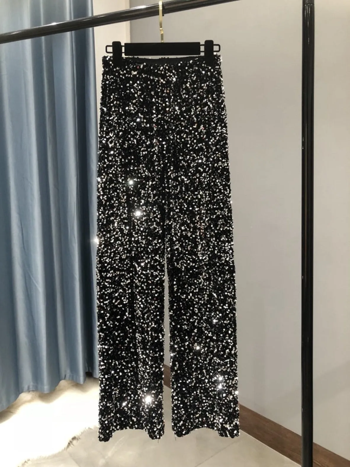 Wide Leg Sequin Pants