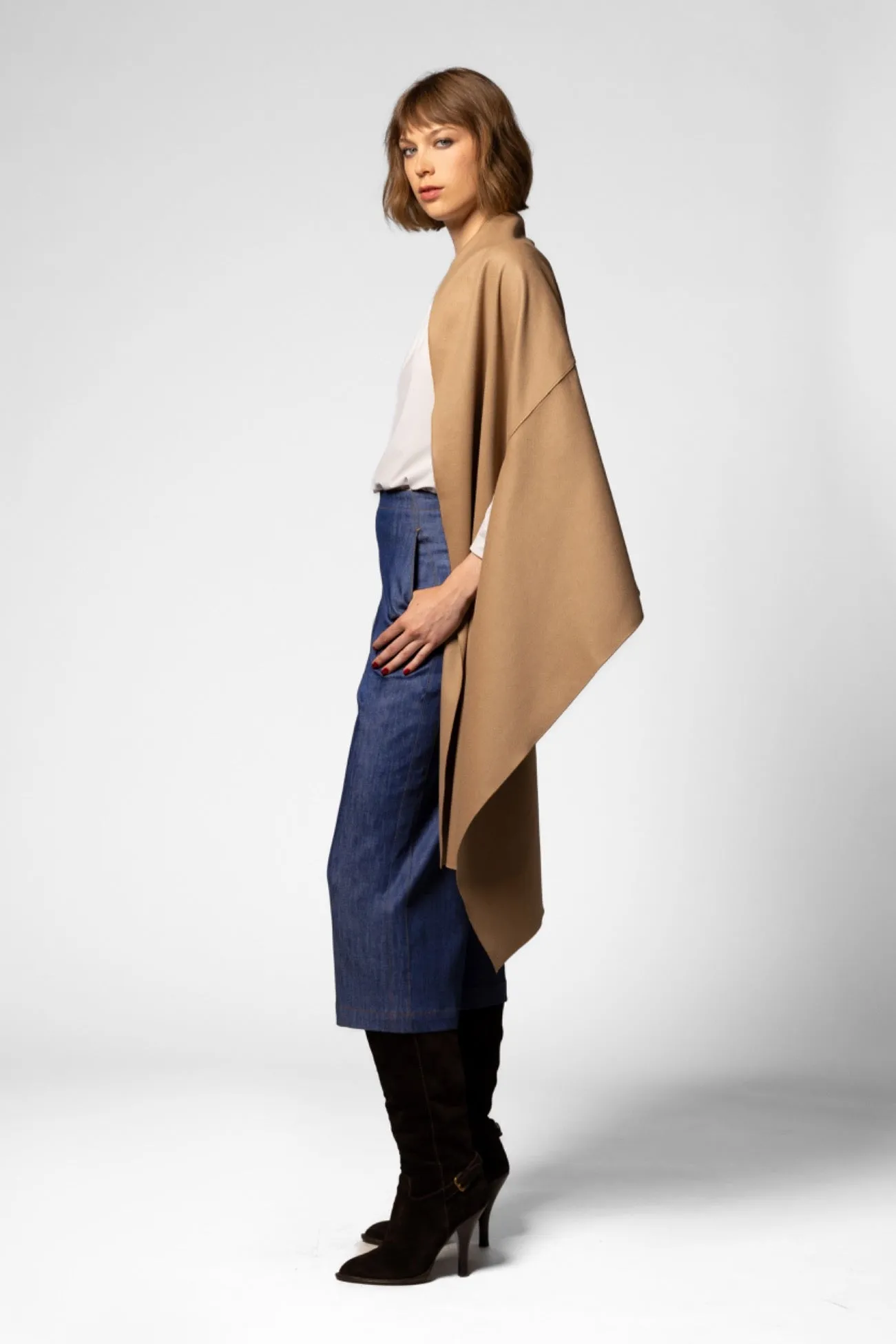 Wool/Cashmere Caress Wrap - Camel