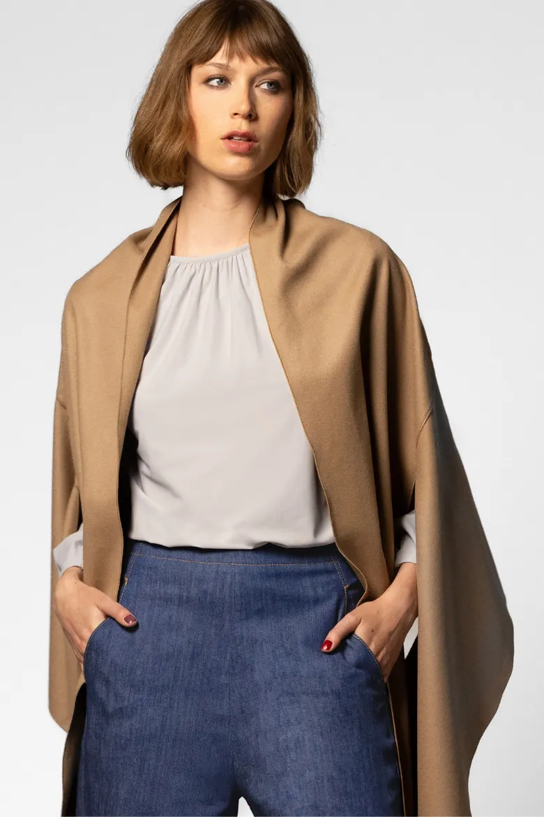 Wool/Cashmere Caress Wrap - Camel