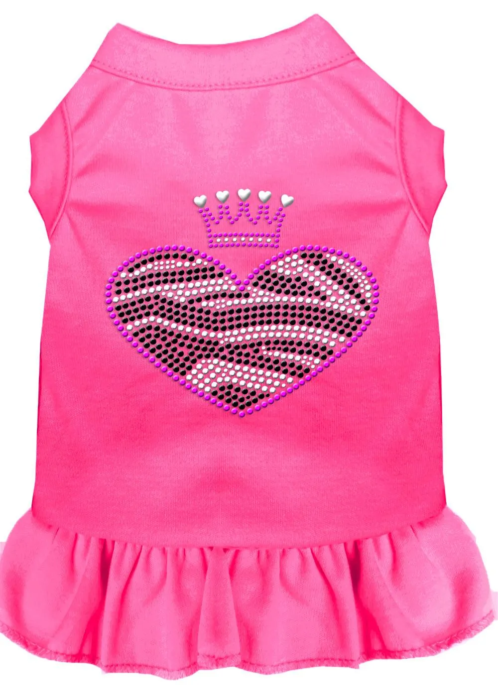 Zebra Heart Rhinestone Dress Bright Pink Med (12)