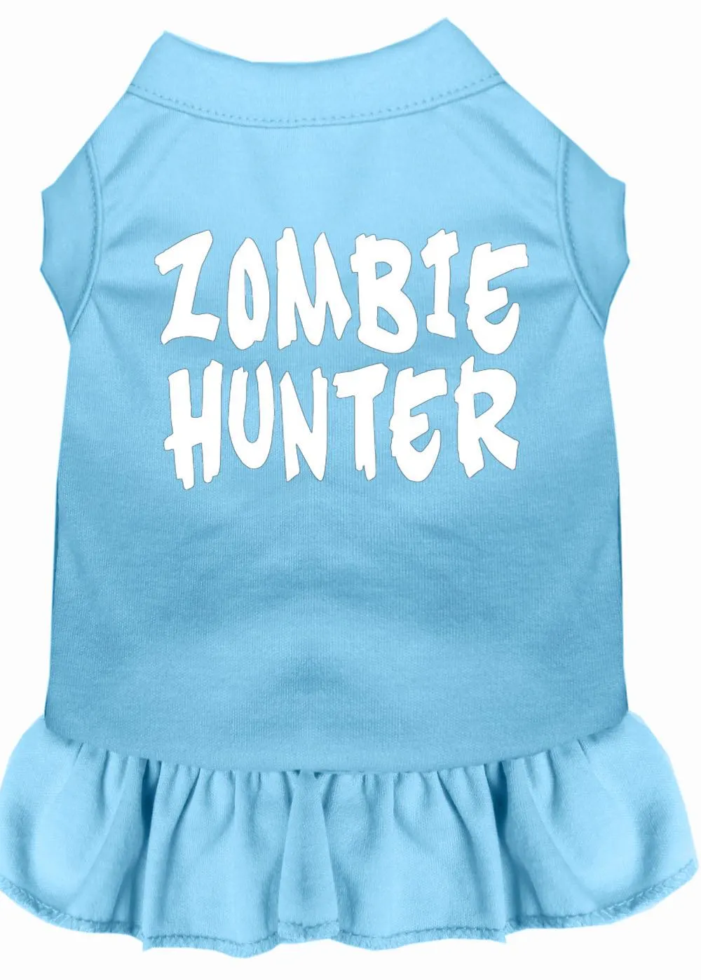 Zombie Hunter Screen Print Dress Baby Blue Sm (10)